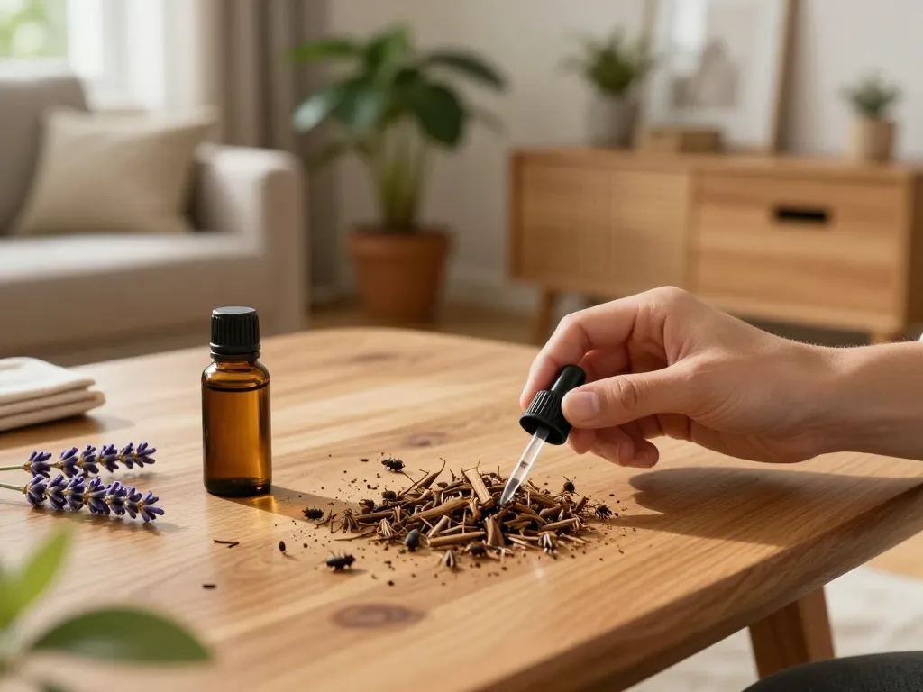 Metodi efficaci per combattere i tarli del legno come eliminarli utilizzando oli essenziali in un accogliente ambiente domestico.
